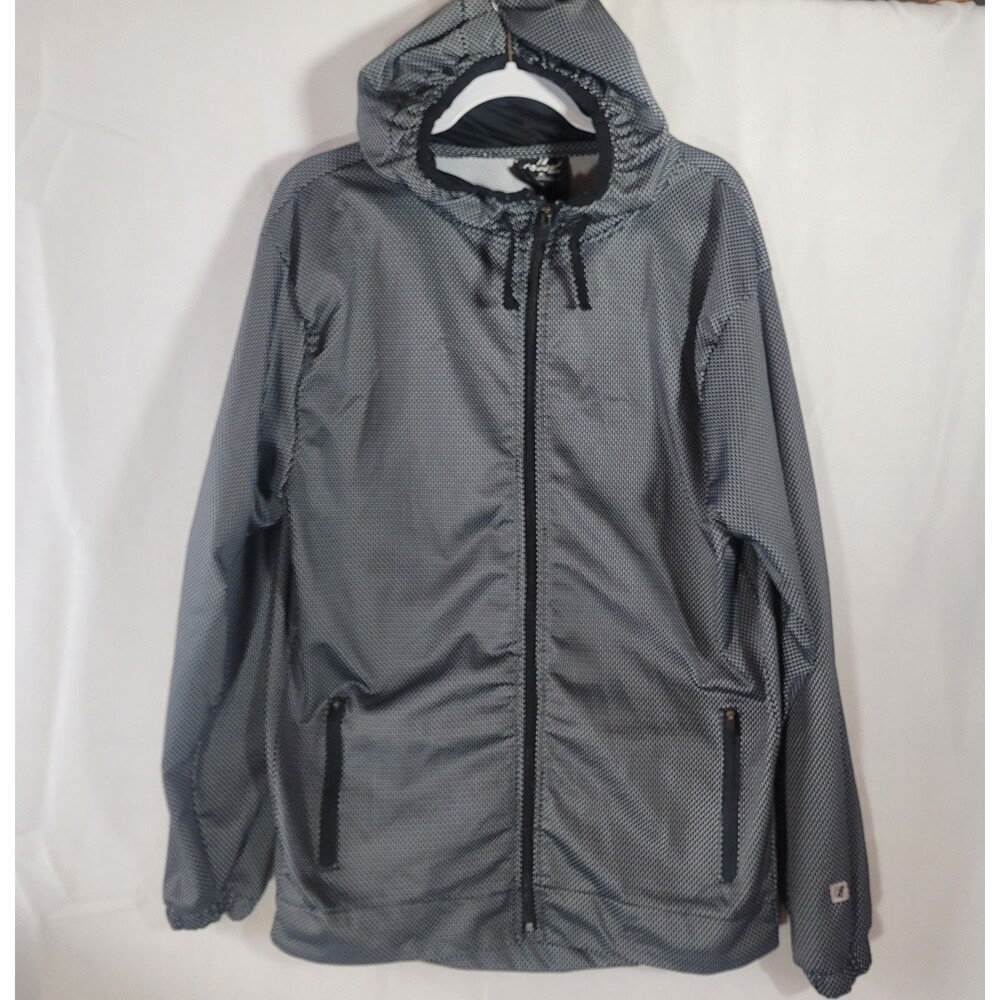 Cougar Sport Womens XL Full Zip Windbreaker Hoodie Track Jacket Gray Performance